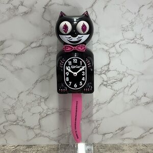 Jeweled Kit-Cat Klock clock SUPER RARE with pink bow tie & tail